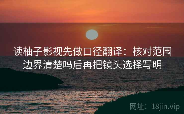 读柚子影视先做口径翻译：核对范围边界清楚吗后再把镜头选择写明