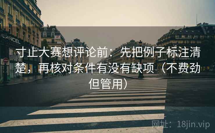 寸止大赛想评论前：先把例子标注清楚，再核对条件有没有缺项（不费劲但管用）