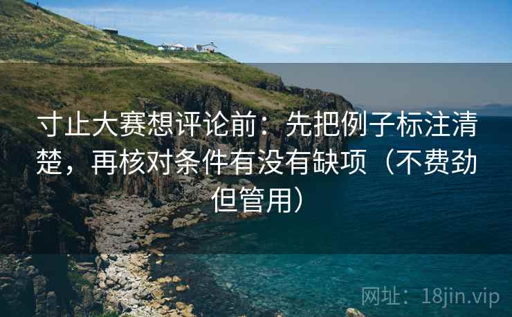 寸止大赛想评论前：先把例子标注清楚，再核对条件有没有缺项（不费劲但管用）